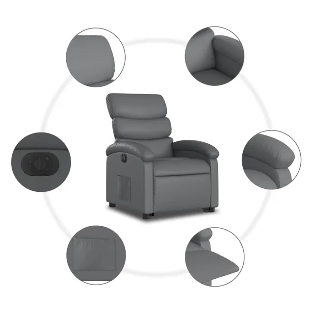 Fauteuil inclinable électrique gris similicuir