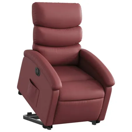 Fauteuil inclinable électrique rouge bordeaux similicuir