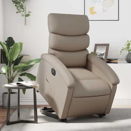 Fauteuil inclinable électrique cappuccino similicuir