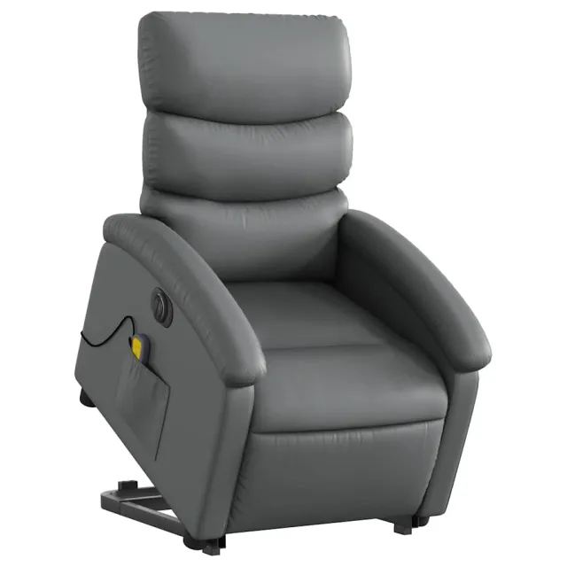 Fauteuil inclinable de massage électrique gris similicuir
