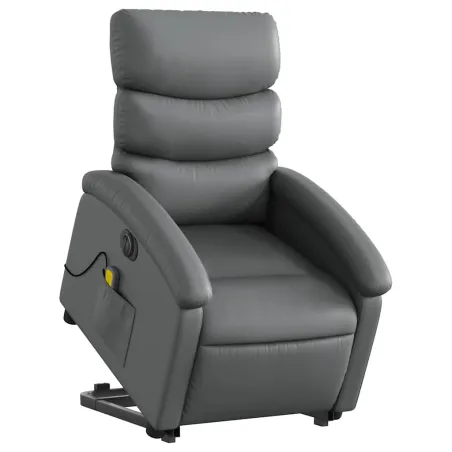 Fauteuil inclinable de massage électrique gris similicuir