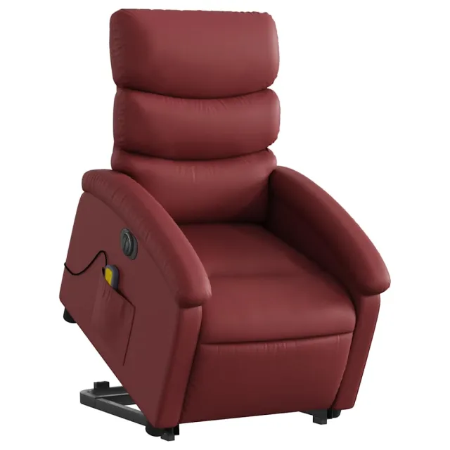 Fauteuil inclinable de massage électrique rouge bordeaux