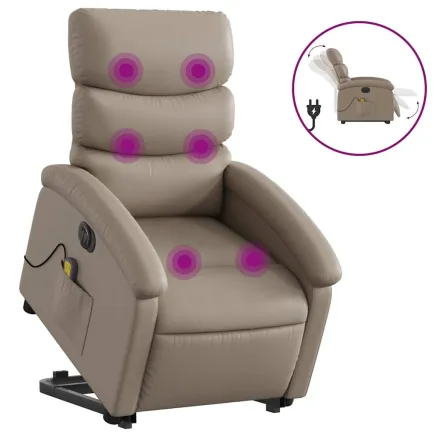 Fauteuil inclinable de massage électrique cappuccino similicuir 2