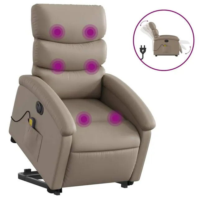 Fauteuil inclinable de massage électrique cappuccino similicuir