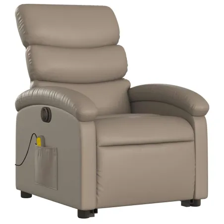 Fauteuil inclinable de massage électrique cappuccino similicuir