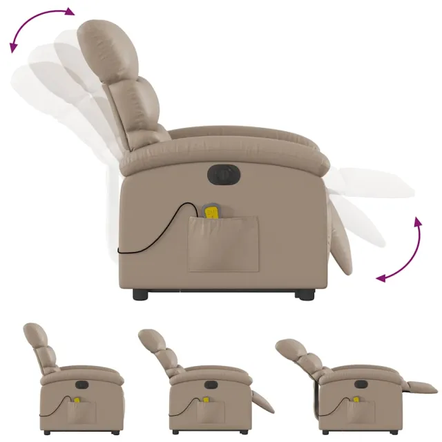 Fauteuil inclinable de massage électrique cappuccino similicuir