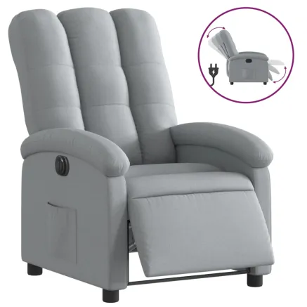 Fauteuil inclinable électrique Gris clair Tissu 2