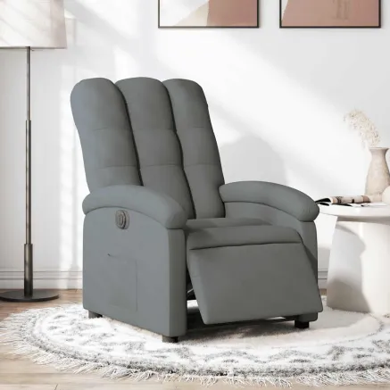 Fauteuil inclinable électrique Gris foncé Tissu
