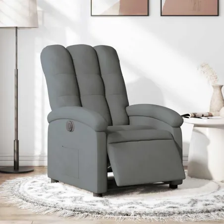 Fauteuil inclinable électrique Gris foncé Tissu