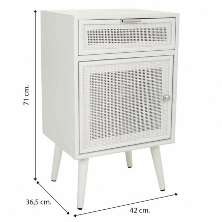 Mesita de Noche Alexandra House Living Blanco 36 x 71 x 42 cm 2
