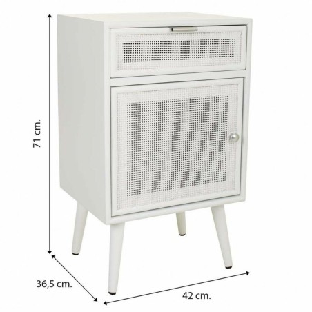 Comodino Alexandra House Living Bianco 36 x 71 x 42 cm