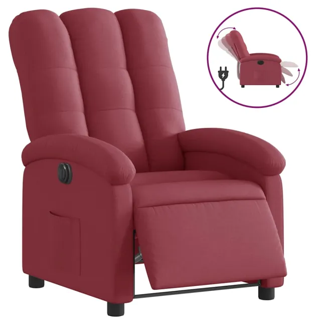 Fauteuil inclinable électrique Rouge bordeaux Tissu