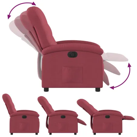 Fauteuil inclinable électrique Rouge bordeaux Tissu