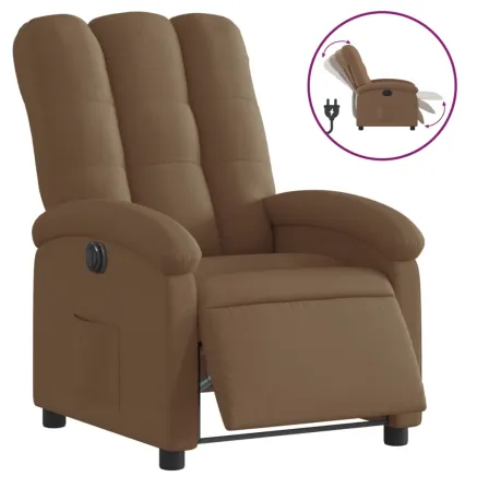 Fauteuil inclinable électrique Marron Tissu 2