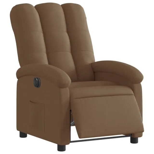 Fauteuil inclinable électrique Marron Tissu