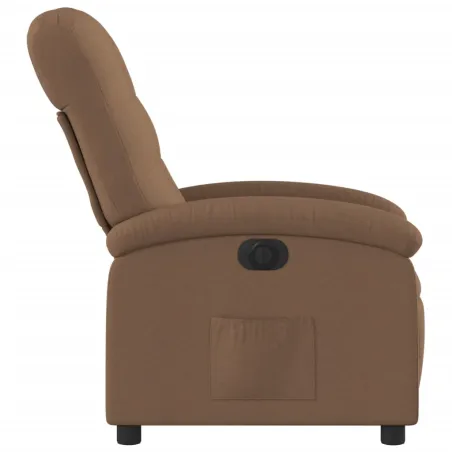 Fauteuil inclinable électrique Marron Tissu