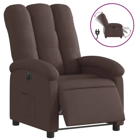 Fauteuil inclinable électrique Marron foncé Tissu