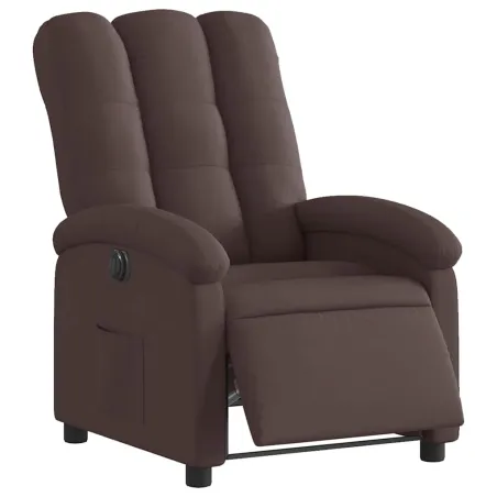 Fauteuil inclinable électrique Marron foncé Tissu