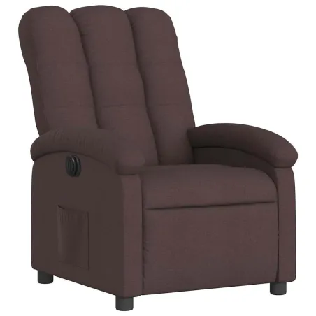 Fauteuil inclinable électrique Marron foncé Tissu