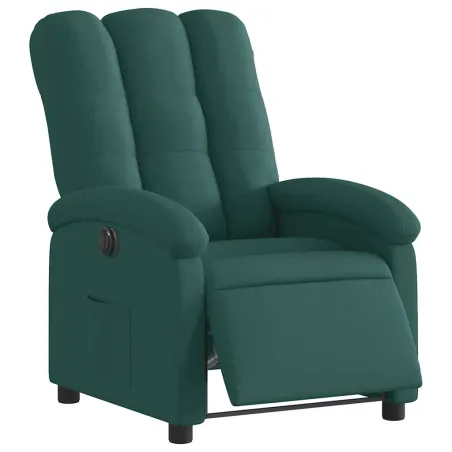 Fauteuil inclinable électrique Vert foncé Tissu