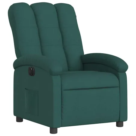 Fauteuil inclinable électrique Vert foncé Tissu