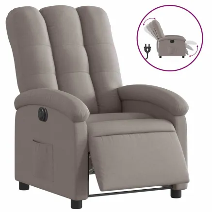 Fauteuil inclinable électrique Taupe Tissu 2