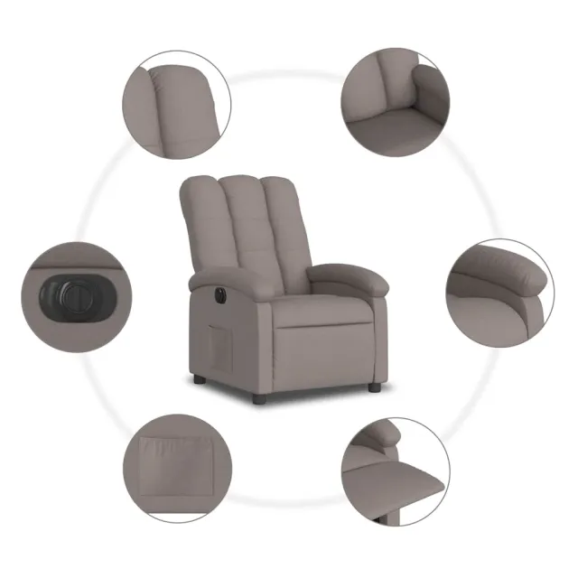 Fauteuil inclinable électrique Taupe Tissu