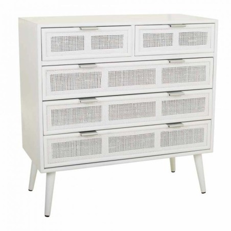 Cassettiera Alexandra House Living Bianco Bambù Legno MDF 39 x 81 x 8