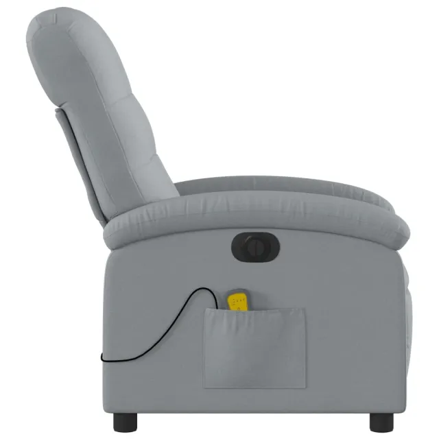 Fauteuil de massage inclinable électrique gris clair tissu