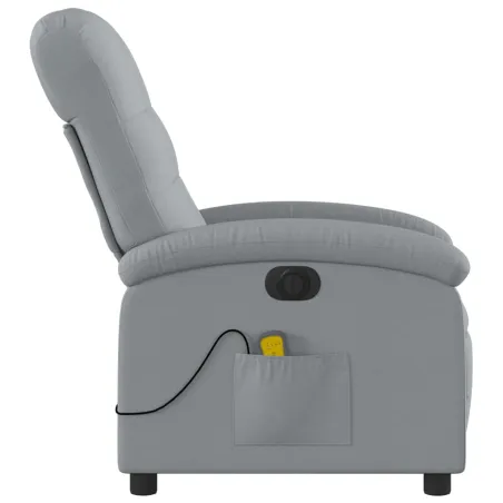 Fauteuil de massage inclinable électrique gris clair tissu