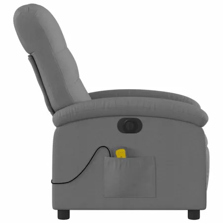 Fauteuil inclinable de massage électrique gris foncé tissu