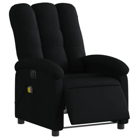 Fauteuil de massage inclinable électrique Noir Tissu