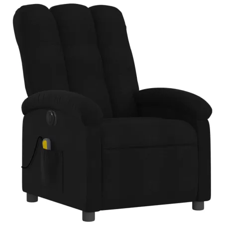 Fauteuil de massage inclinable électrique Noir Tissu