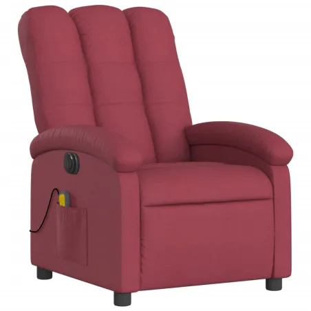 Fauteuil de massage inclinable électrique Rouge bordeaux Tissu