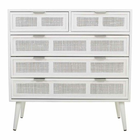 Cassettiera Alexandra House Living Bianco Bambù Legno MDF 39 x 81 x 8