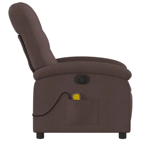 Fauteuil de massage inclinable électrique Marron foncé Tissu