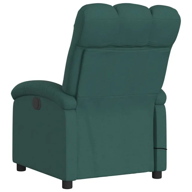 Fauteuil de massage inclinable électrique Vert foncé Tissu
