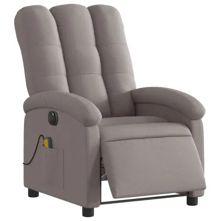 Fauteuil de massage inclinable électrique Taupe Tissu