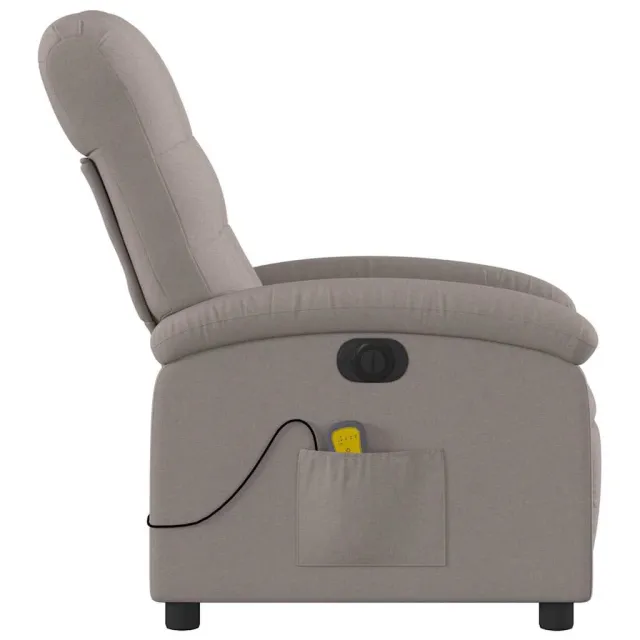 Fauteuil de massage inclinable électrique Taupe Tissu