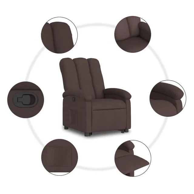 Fauteuil inclinable marron foncé tissu