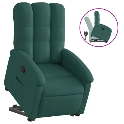 Fauteuil inclinable vert foncé tissu 2