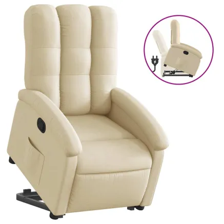 Fauteuil inclinable Crème Tissu 2