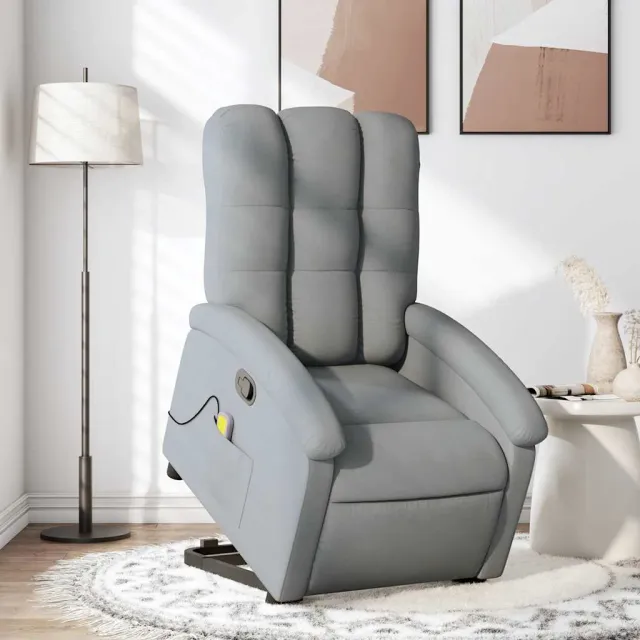 Fauteuil de massage inclinable Gris clair Tissu