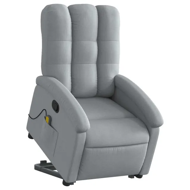 Fauteuil de massage inclinable Gris clair Tissu