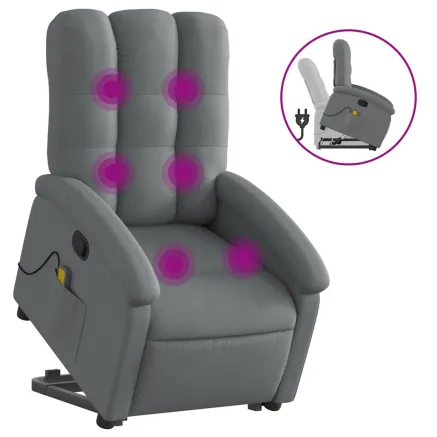 Fauteuil de massage inclinable Gris foncé Tissu 2