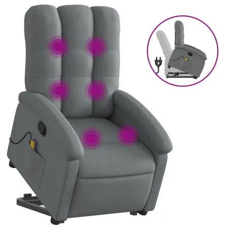 Fauteuil de massage inclinable Gris foncé Tissu