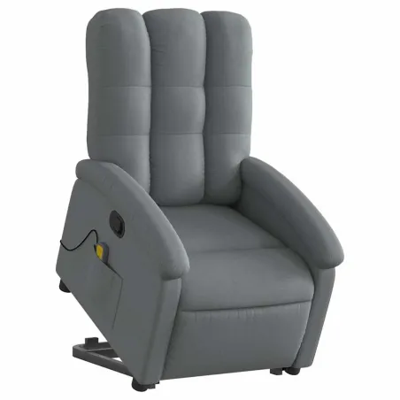 Fauteuil de massage inclinable Gris foncé Tissu
