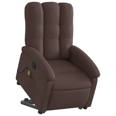 Fauteuil inclinable de massage Marron foncé Tissu