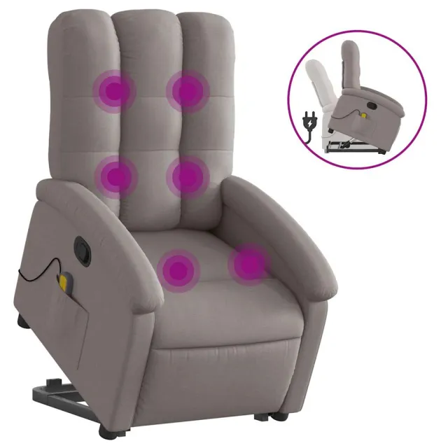Fauteuil inclinable de massage Taupe Tissu