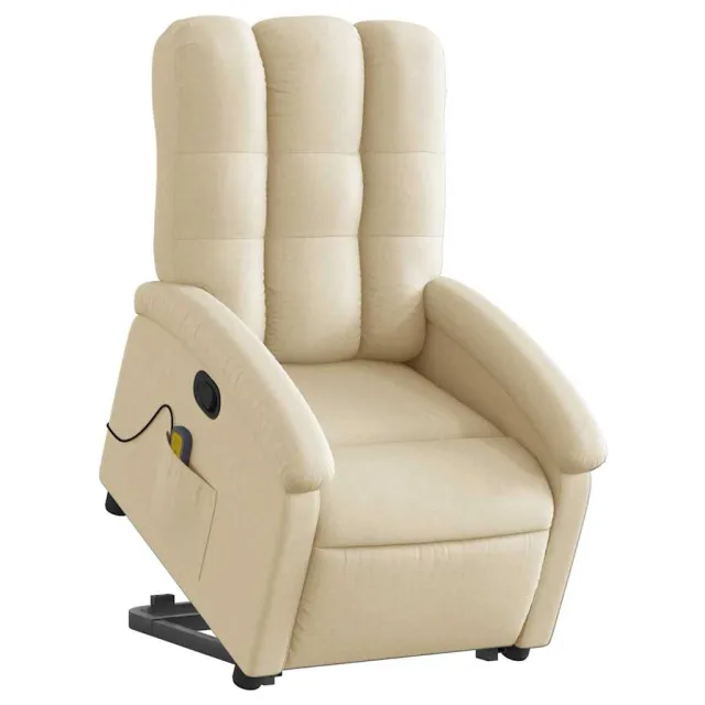 Fauteuil inclinable de massage Crème Tissu